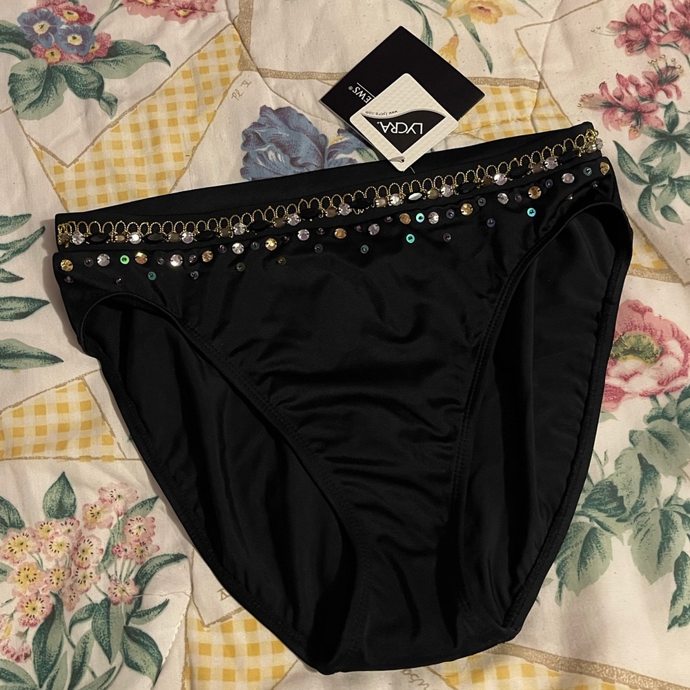 Embellished bikini rave bottoms NWT